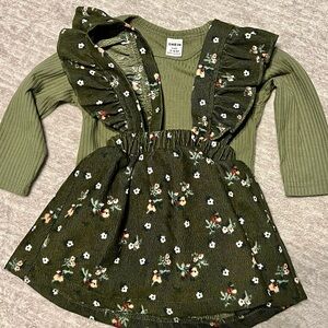 Fall Onesie & Corduroy Romper Dress – Size 3-6 Months